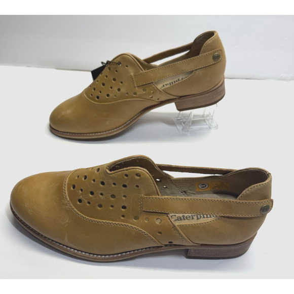 Caterpillar Loafer Boots Women's Size 9W Beige Leather Slip On NWOB P308598 - Picture 4 of 9